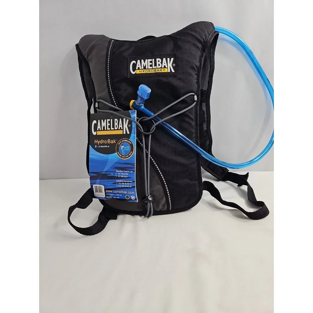 CamelBak HydroBak Hydration Pack NEW W/TAGS Black/Gray 1.5L/50oz Hydrolock